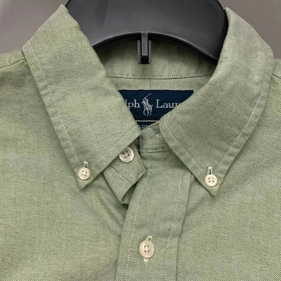 Men’s Ralph Lauren Long Sleeve Button Down Shirt Size 16 34/35 Green EUC - Picture 4 of 7